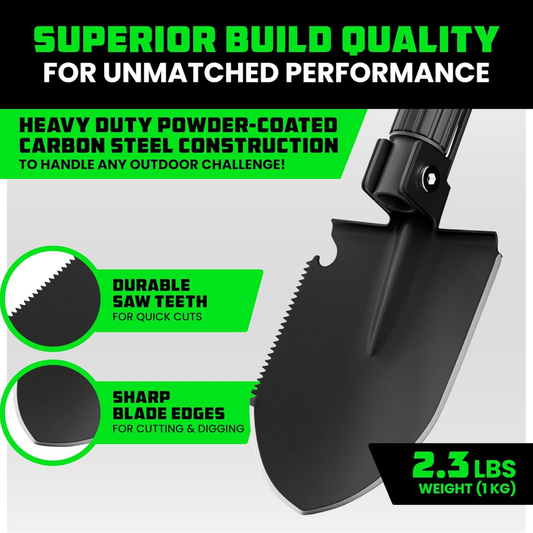 Tactical Survival Shovel with Pick