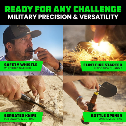 Tactical Survival Shovel with Pick