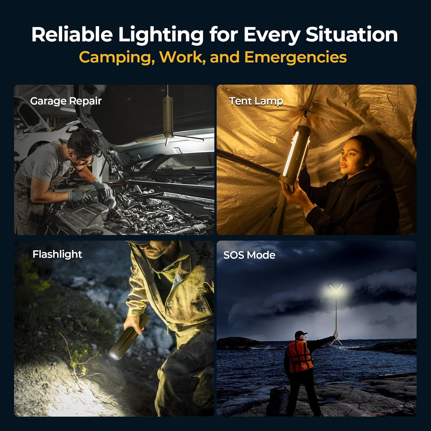 Telescopic Camping Lantern – 15600mAh Rotatable Light