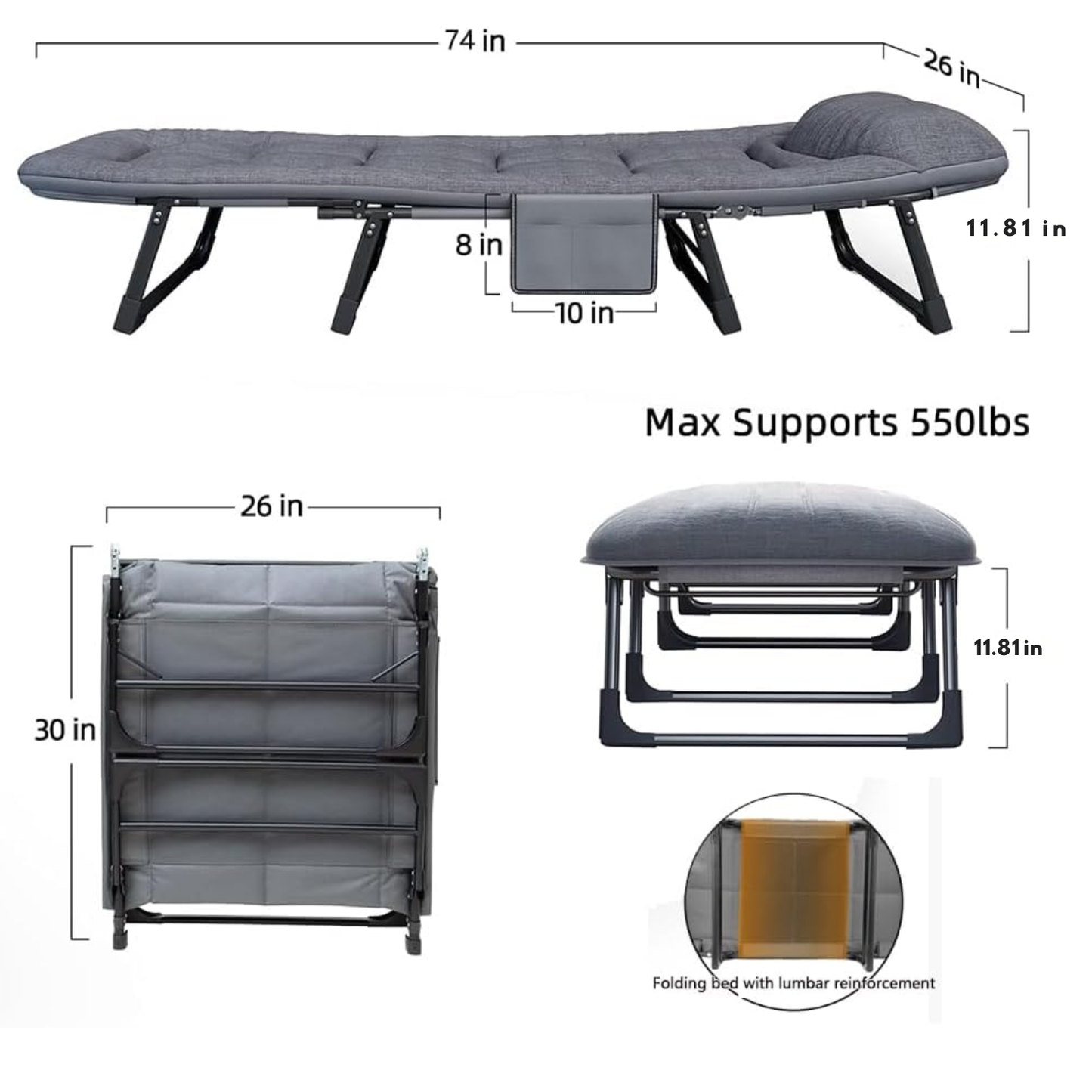 Adjustable Reclining Cot – Perfect for Patio & Home