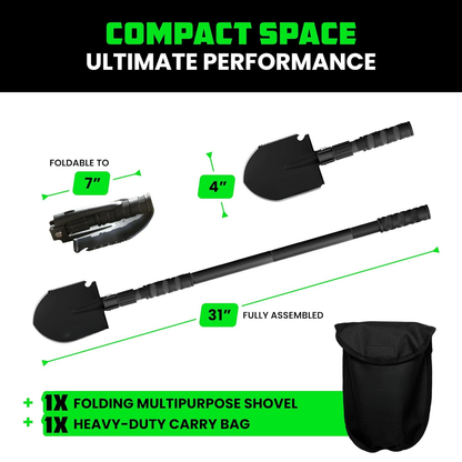 Tactical Survival Shovel with Pick